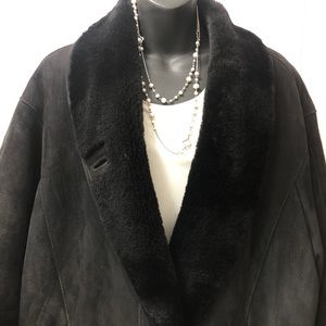 Women’s Genuine Shearling Coat, Black